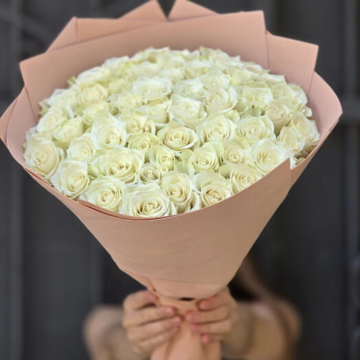 Букет из 51 белой розы💐🎀