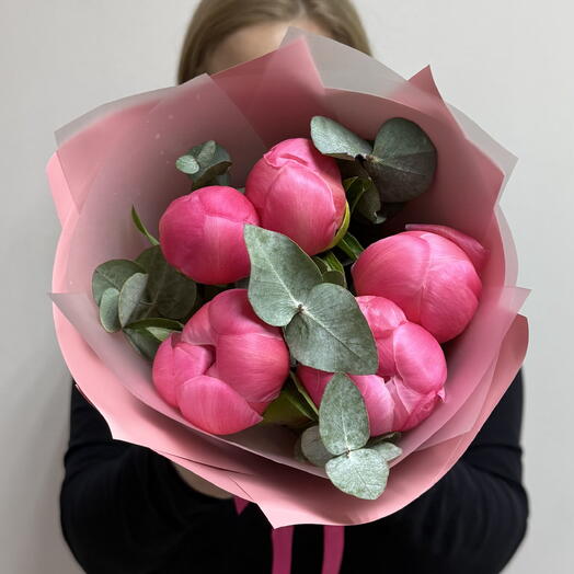 5 кораллов с эвкалиптом