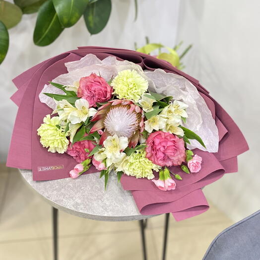 Необычный букет с протеей 🎀🌿