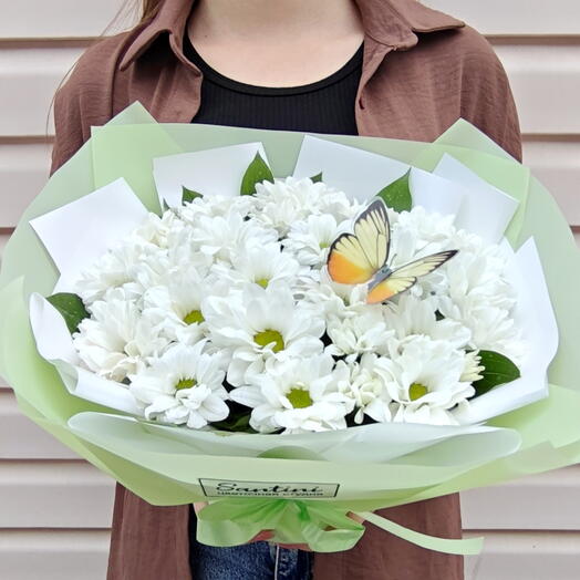 Летняя композиция в оазисе 🌿 хризантема кустовая ромашковая от Цветочной студии