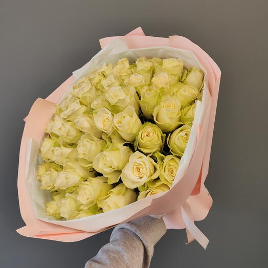 Букет из 51 белой розы🌸