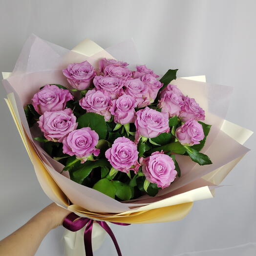 🍇Букет "PERVOЦВЕТ" из 19 сиреневых роз
