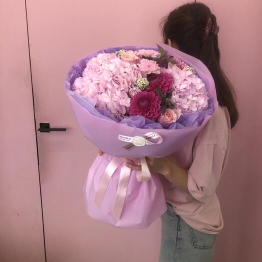 Зефирный букет с гортензией 🌸