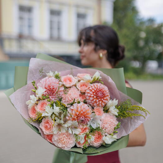 Букет Осенний с георгинами