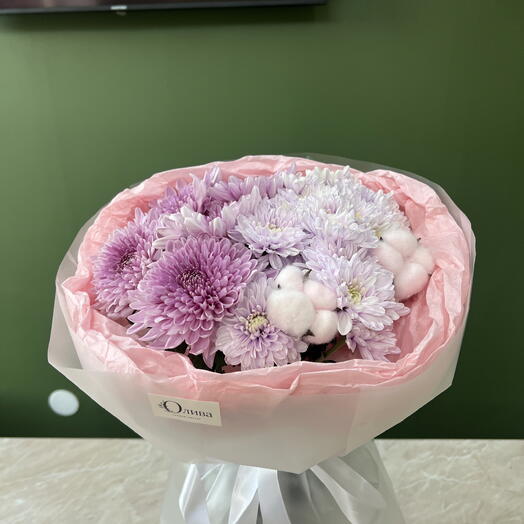 Букет с хлопком 🌸