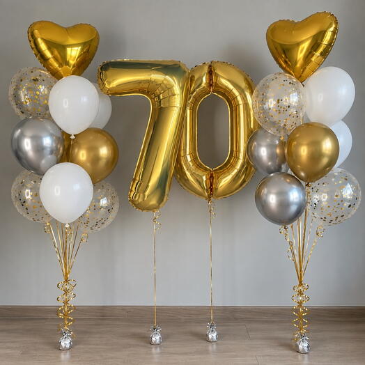 Набор шаров на юбилей 70 лет