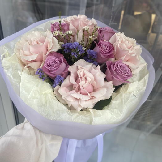 Большой и нежный букет из роз💗