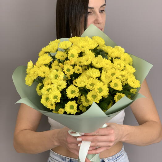 Букет из 9 веток Сантини «желтый»
