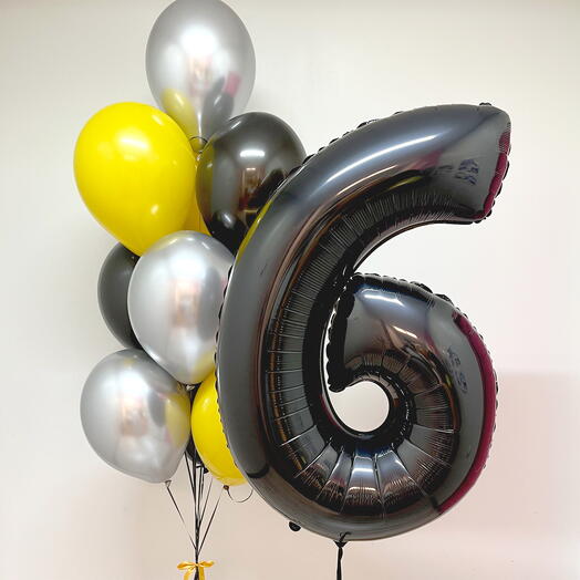 Воздушные шары для мальчика с цифрой, фонтан шаров, цифра
