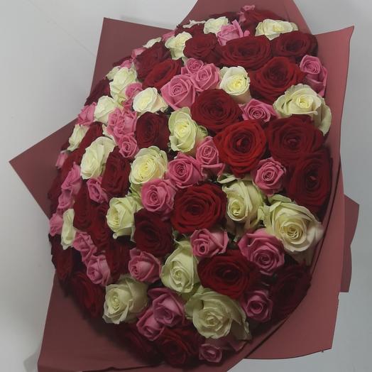 Букет из 101 розы микс