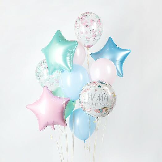 Delicate bouquet of 12 balls Best mom