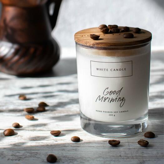 Свеча ароматическая WHITE CANDLE "Good Morning", 9 см х 7.3 см, 1 шт