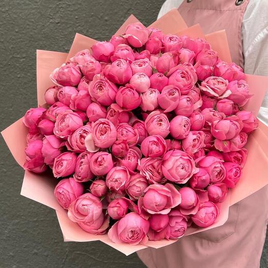Bouquet of rose bush peony-shaped Roses Silva Pink (25 pcs)