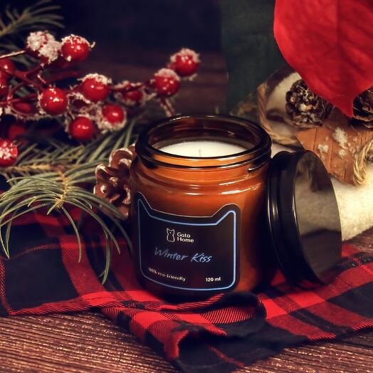 Свеча ароматическая «Зимний поцелуй», 120 мл