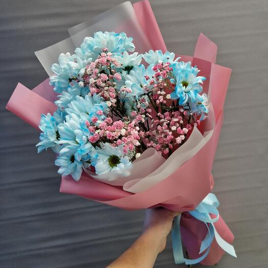 Ramo de crisantemos y gypsophila