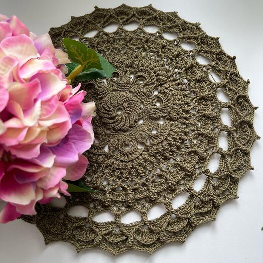 Декор інтер'єру, серветка Лілла, оливковий колір