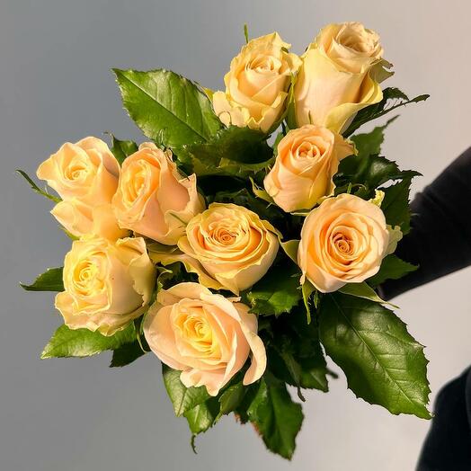 Bouquet of 9 cream roses