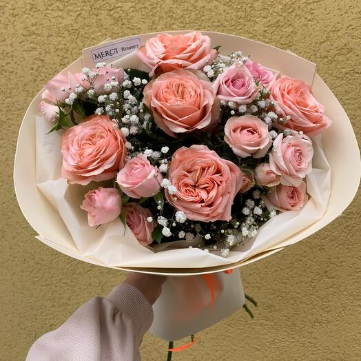Bouquet with peony roses