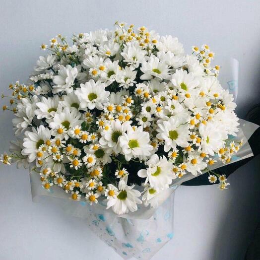 Микс из белых ромашек