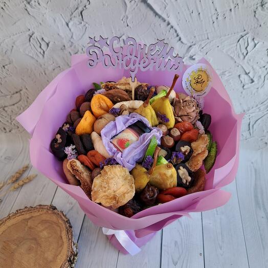 Ramo de frutos secos y nueces con crema de miel