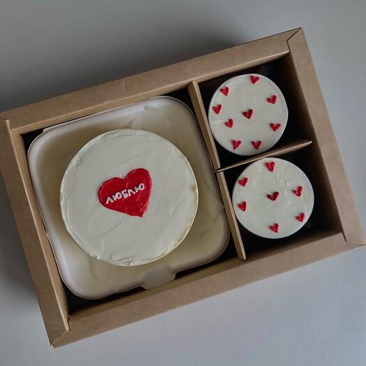 Набор бенто + cake to go «люблю»