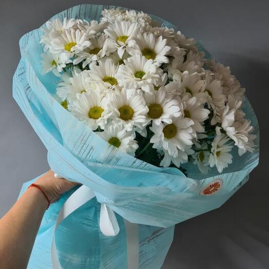Букет белые хризантемы 9 шт от Оранж Алматы