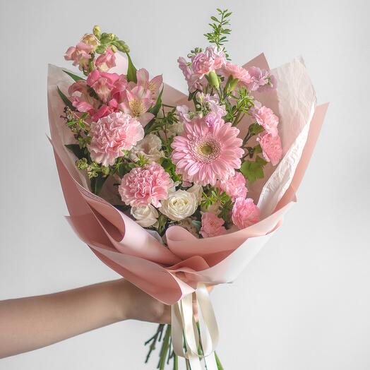 Букет «Оттенки розового» ◦ размер S