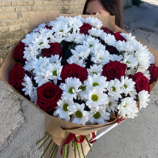 Букет «Красное-белое»