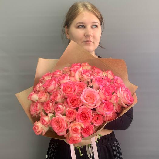 Букет из 51 розовые розы 51 шт