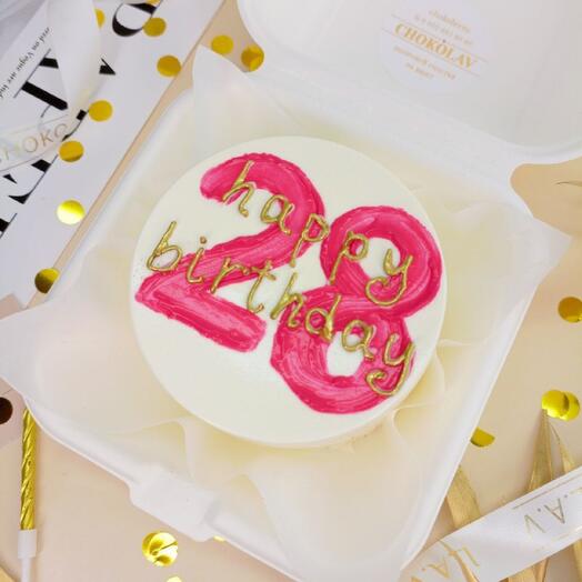 Бенто-торт на день рождения "Happy birthday 28"