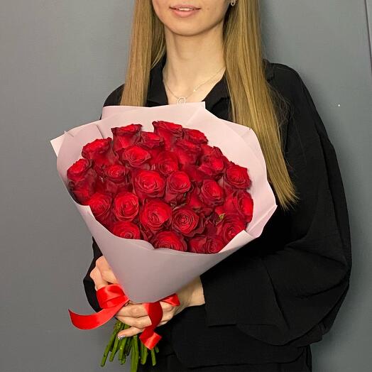Букет красных роз «Вечная любовь» (25 шт)
