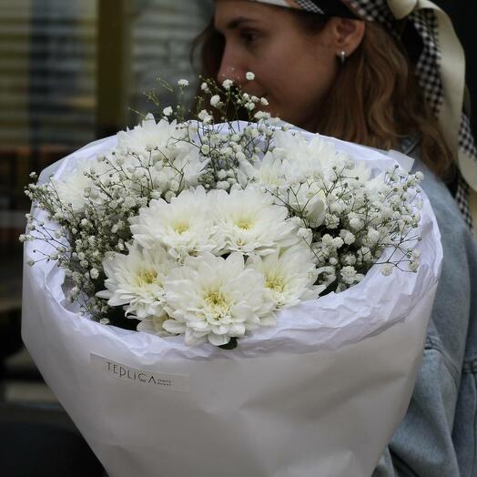 Белоснежный букет для мамы