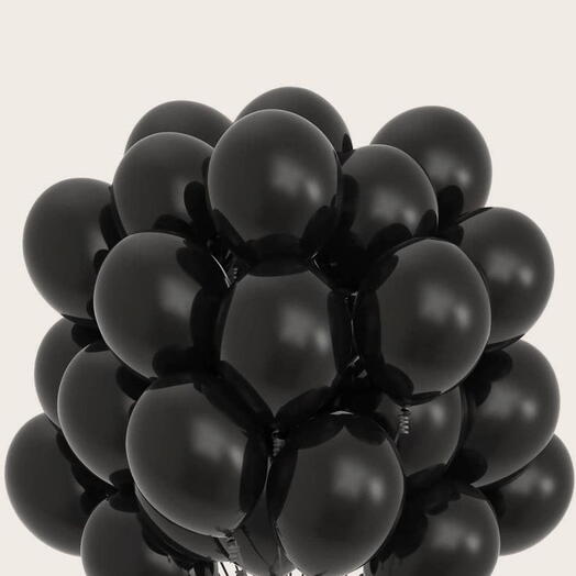 Black Helium Latex Balloons - 20pcs