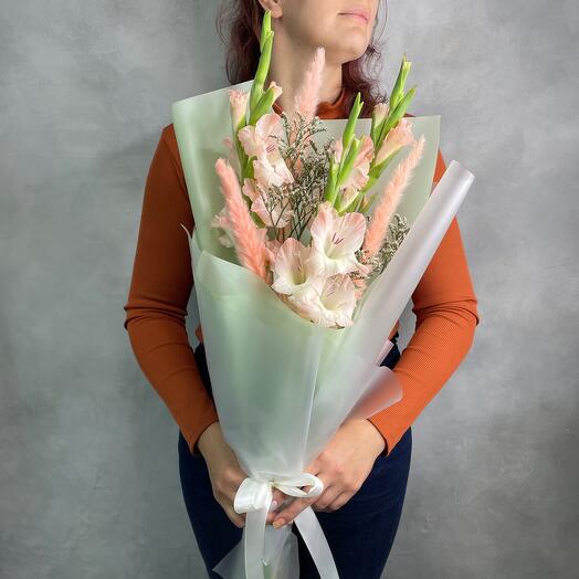 Букет персиковых гладиолусов 🌾🌸