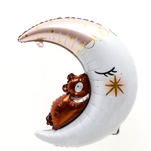 Фольгированный шар Медвежонок на луне