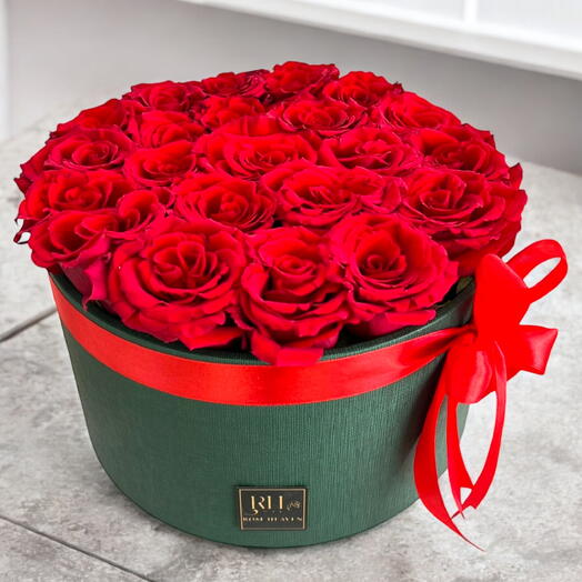 Box of red roses