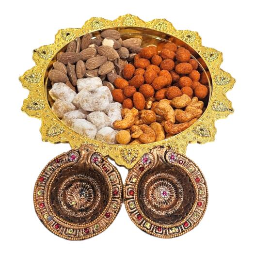 Diwali Nuts and Sweets Tray