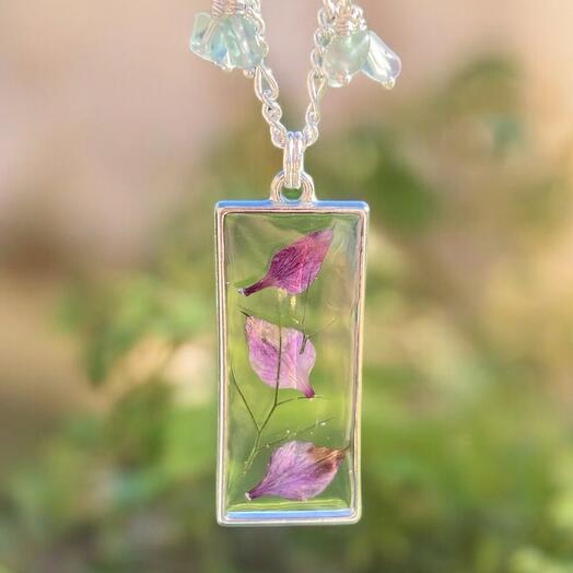 Purple flower necklace