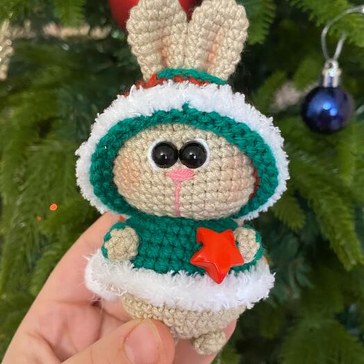Брелок Новогодний зайка