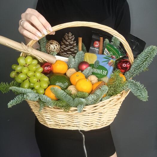 Съедобная корзина продуктовая корзина мужской букет