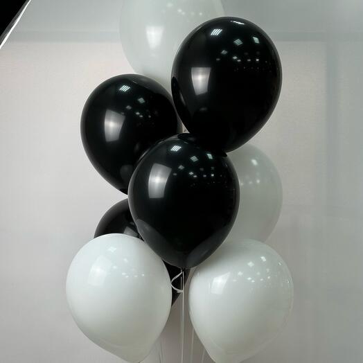 🎈Связка Шаров🎈 черно-белые, 9 шт
