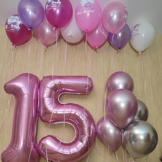 Шары на 15 лет розовые девочке