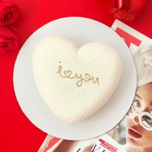 Торт в форме сердце "I love you" для любимой, любимого