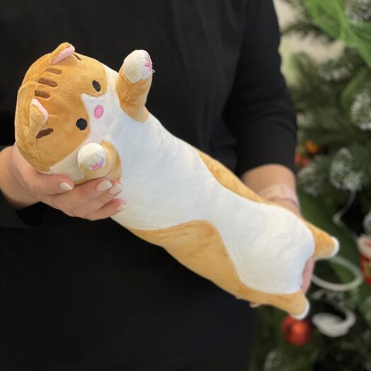 Мягкая игрушка кот батон рыжий 50 см