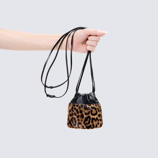 Новогодний подарок Сумка MARFA Black and Leopard, размер mini