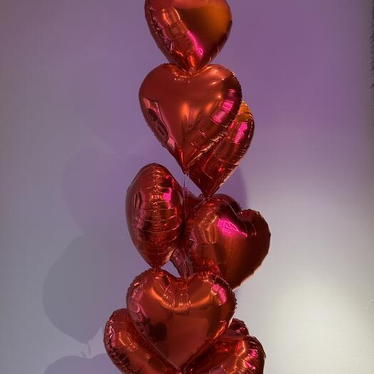 9 red hearts