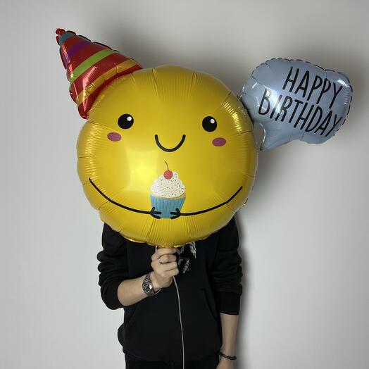 Большой шар пряник Happy Birthday