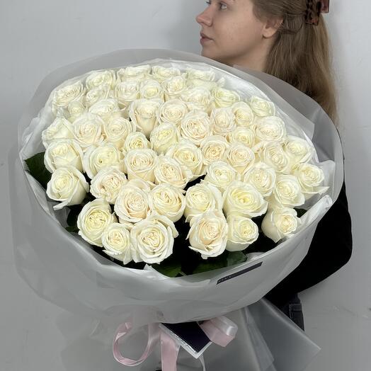 Букет из белоснежных роз