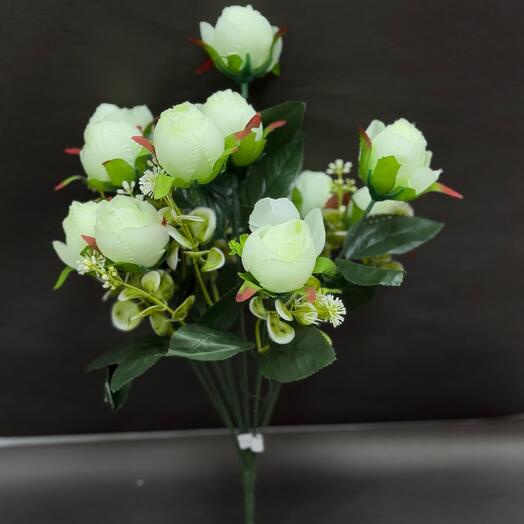 Камелия белая искусственная 1 ветка 12 голов