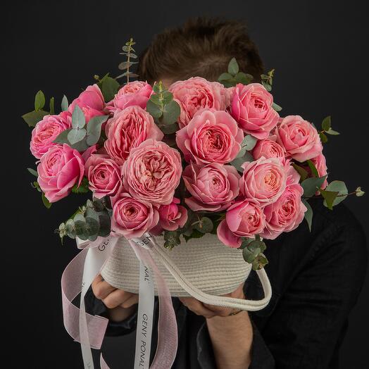 Arreglo floral "Pink sunset 🌷" con rosas de peonía arbustivas